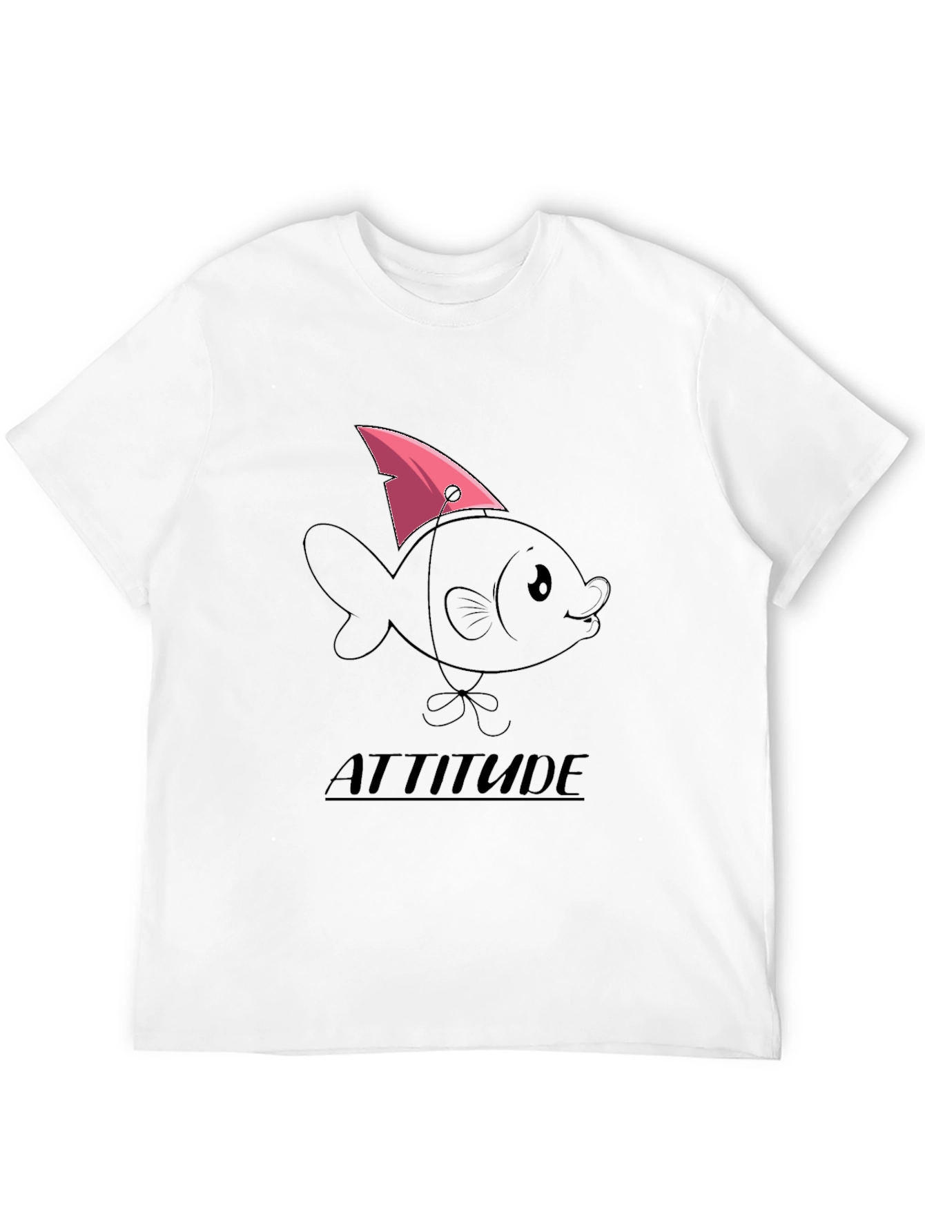 Attitude Fish Graphic T-Shirt - Black