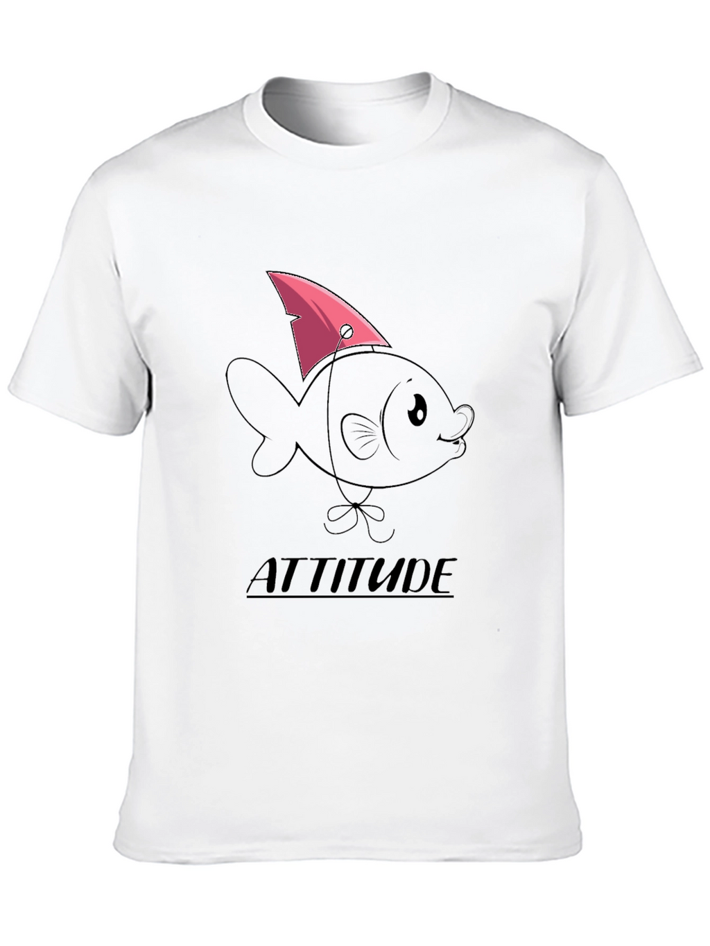 Attitude Fish Graphic T-Shirt - Black
