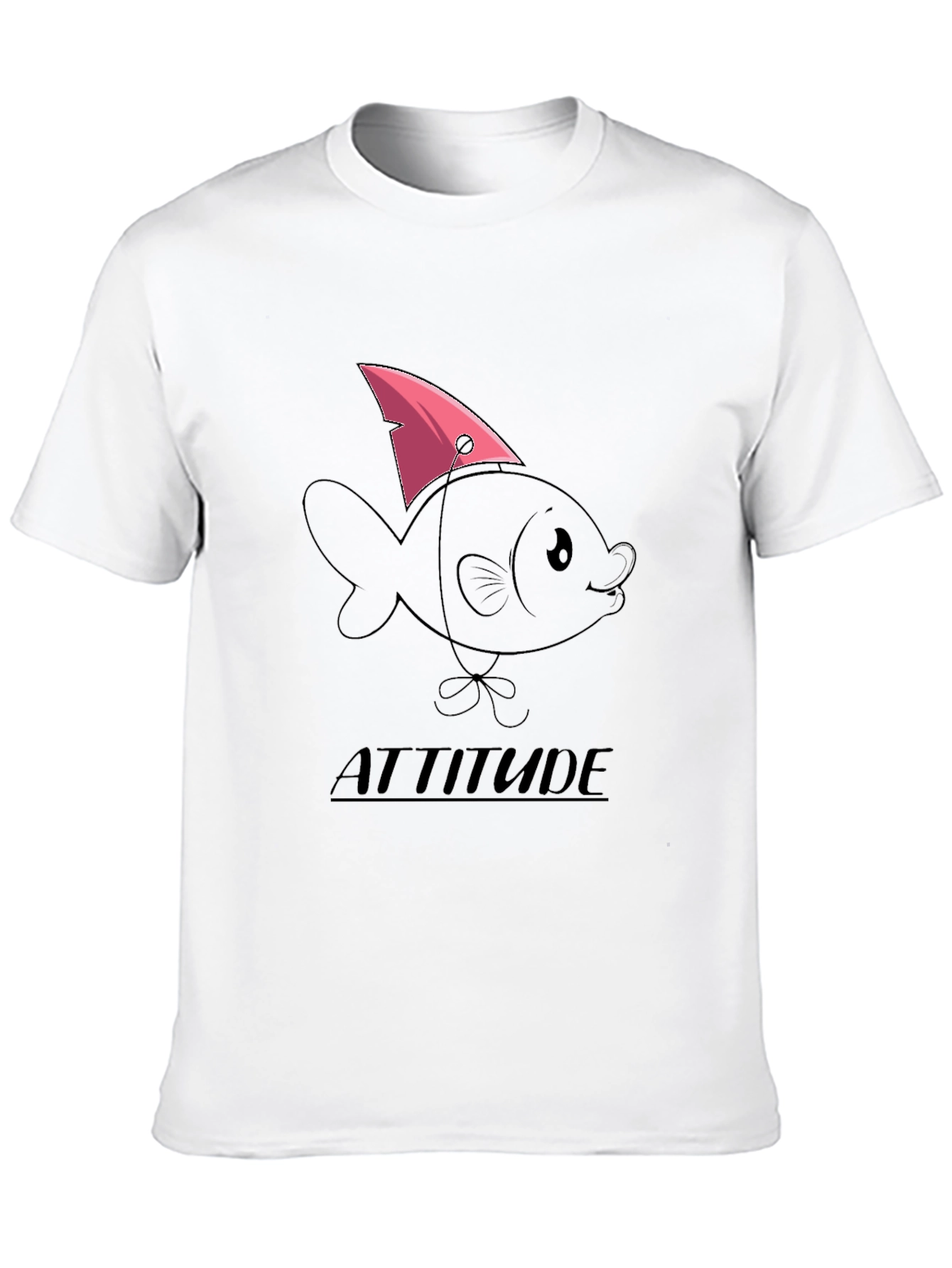 Attitude Fish Graphic T-Shirt - Black