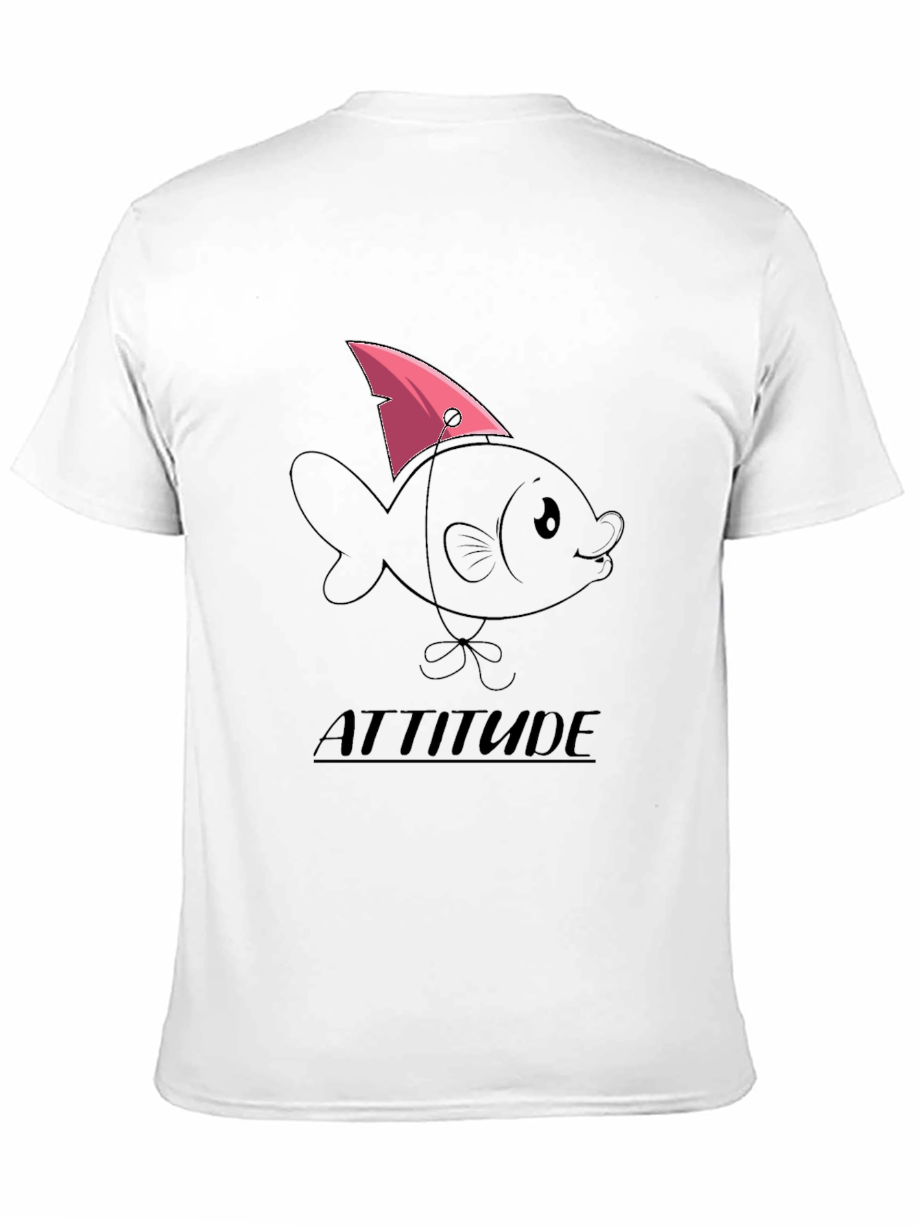 Attitude Fish Graphic T-Shirt - Black