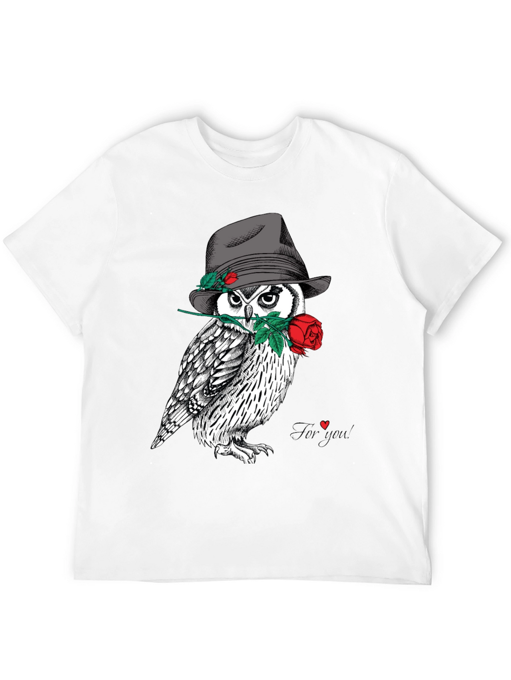 Owl in Hat T-Shirt - Unique Graphic Tee