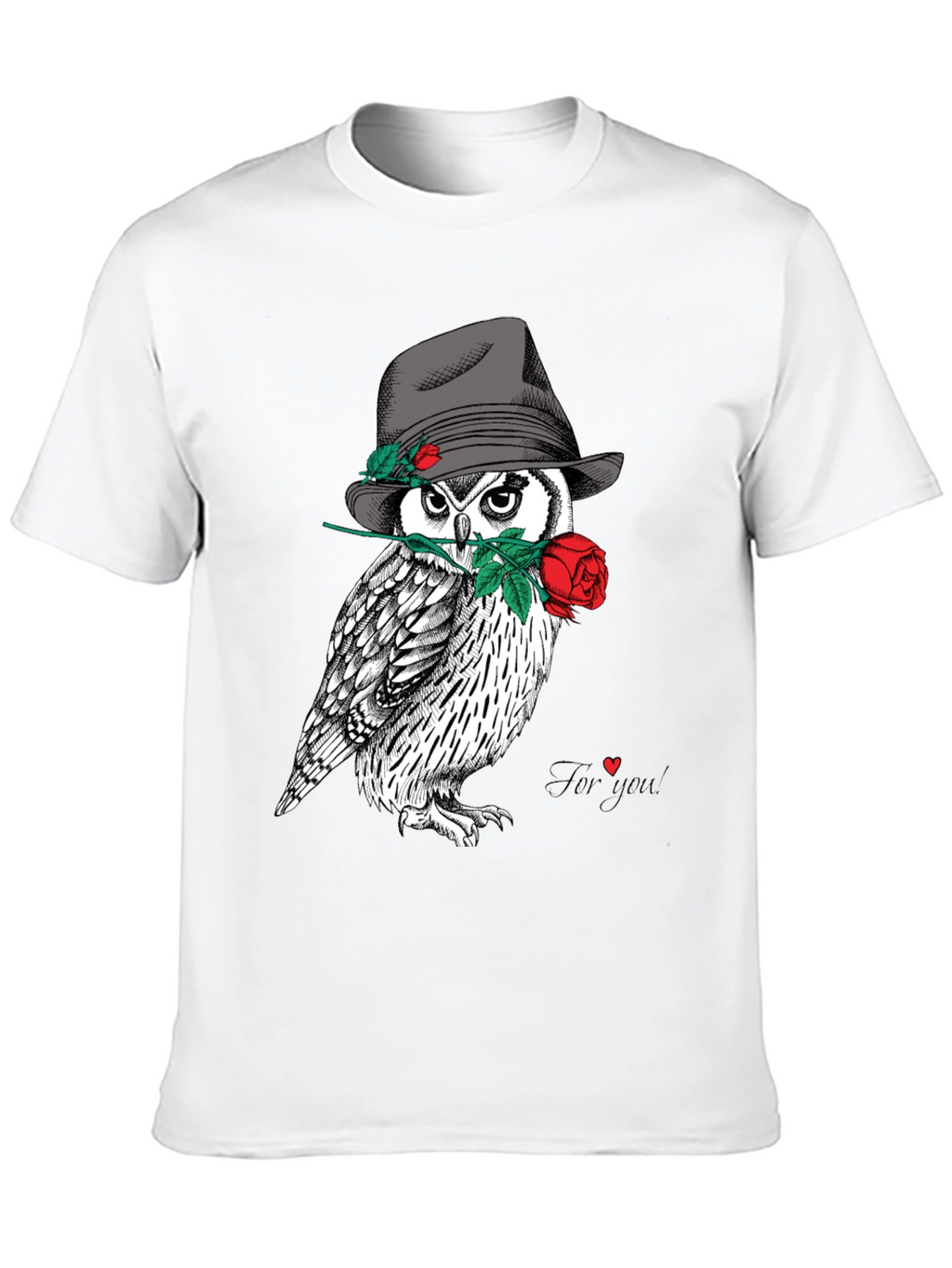Owl in Hat T-Shirt - Unique Graphic Tee