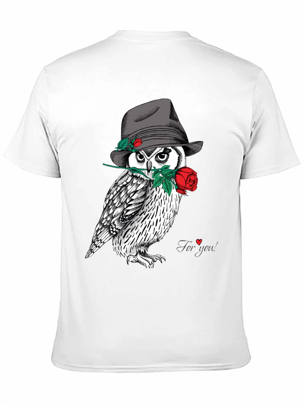 Owl in Hat T-Shirt - Unique Graphic Tee