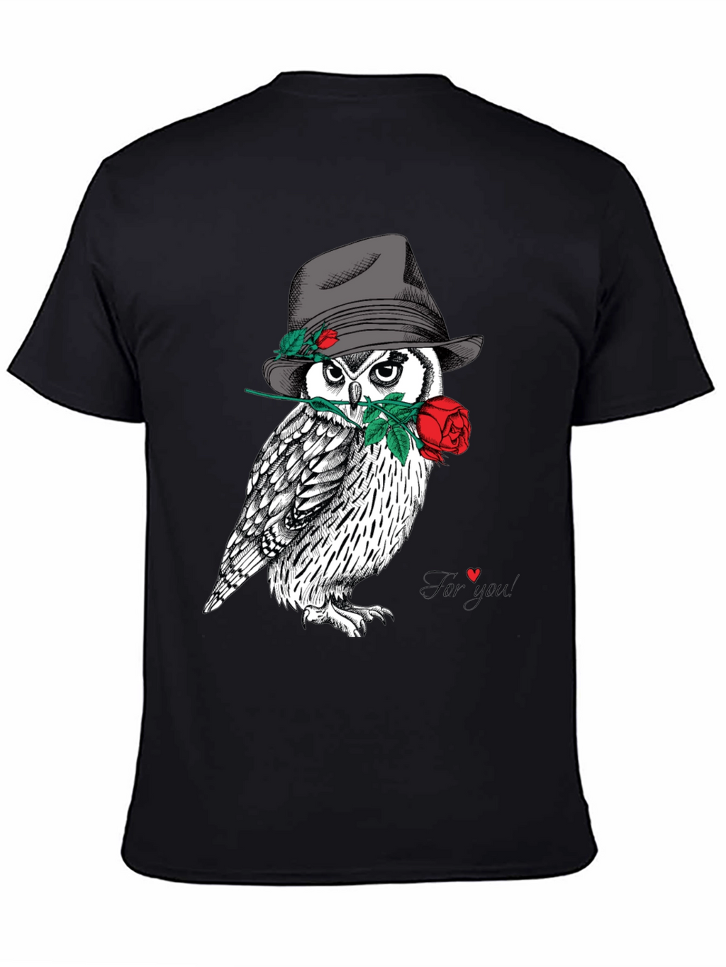 Owl in Hat T-Shirt - Unique Graphic Tee