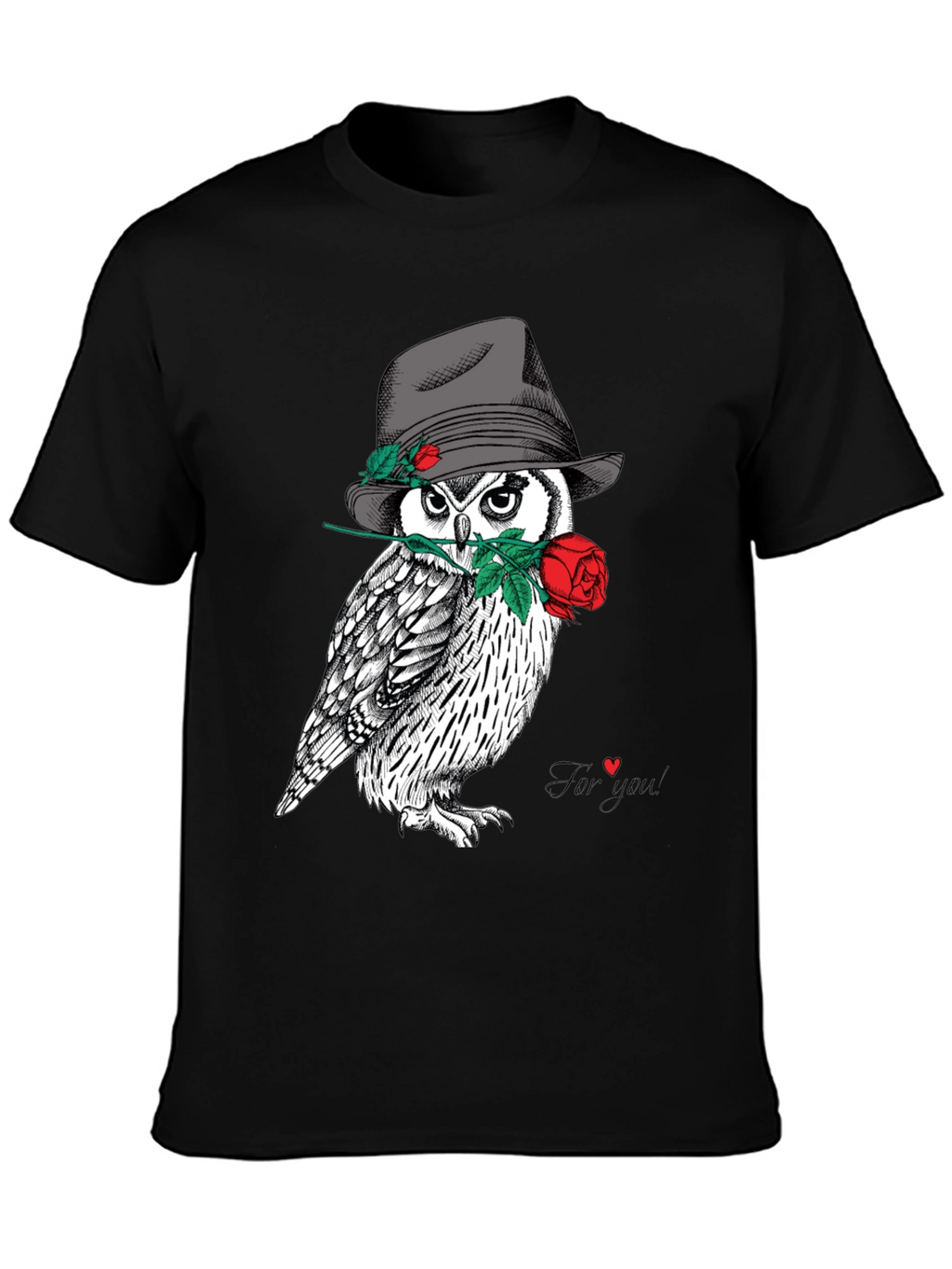 Owl in Hat T-Shirt - Unique Graphic Tee
