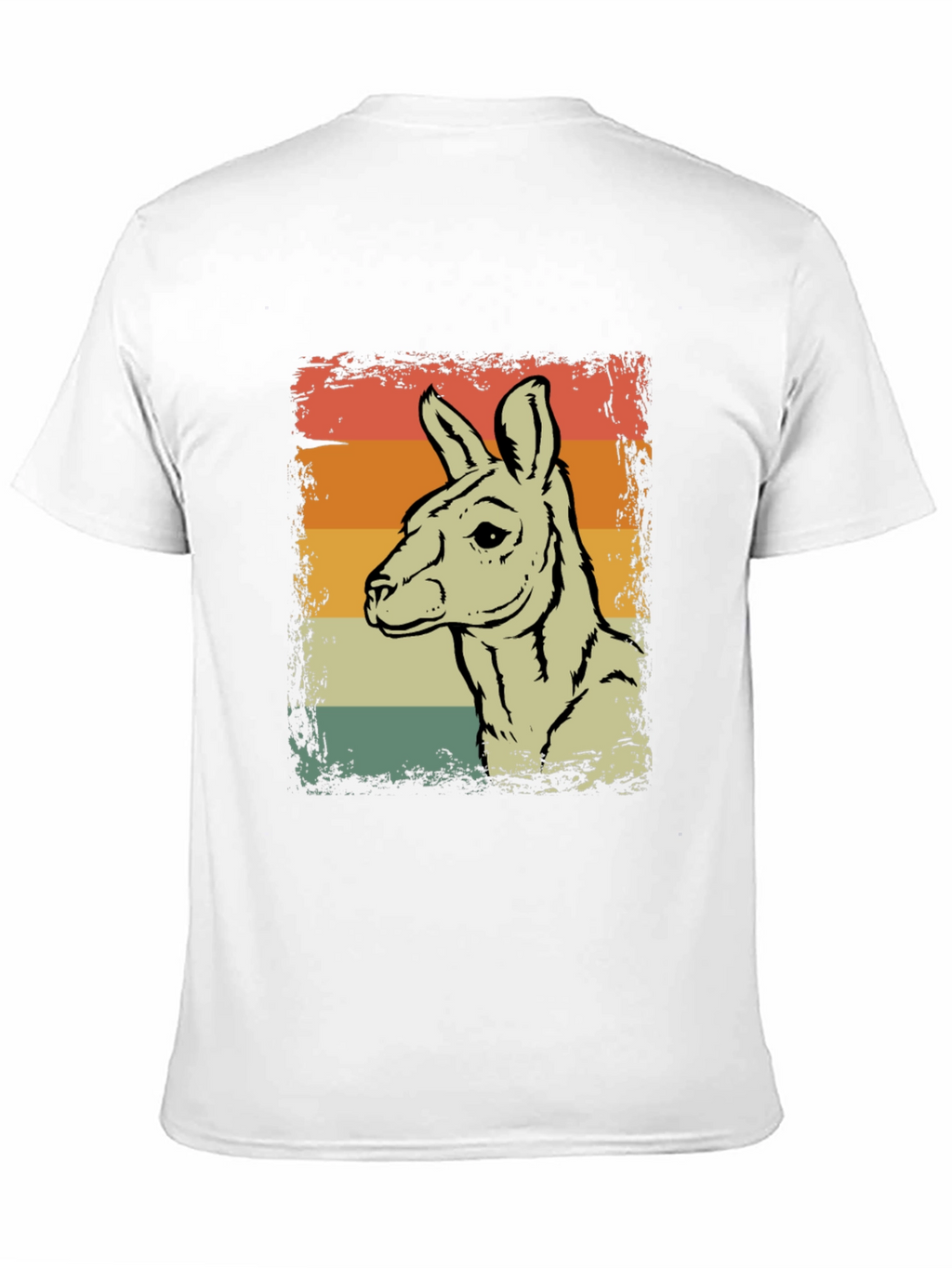 Retro Kangaroo Graphic Tee - Black Crew Neck