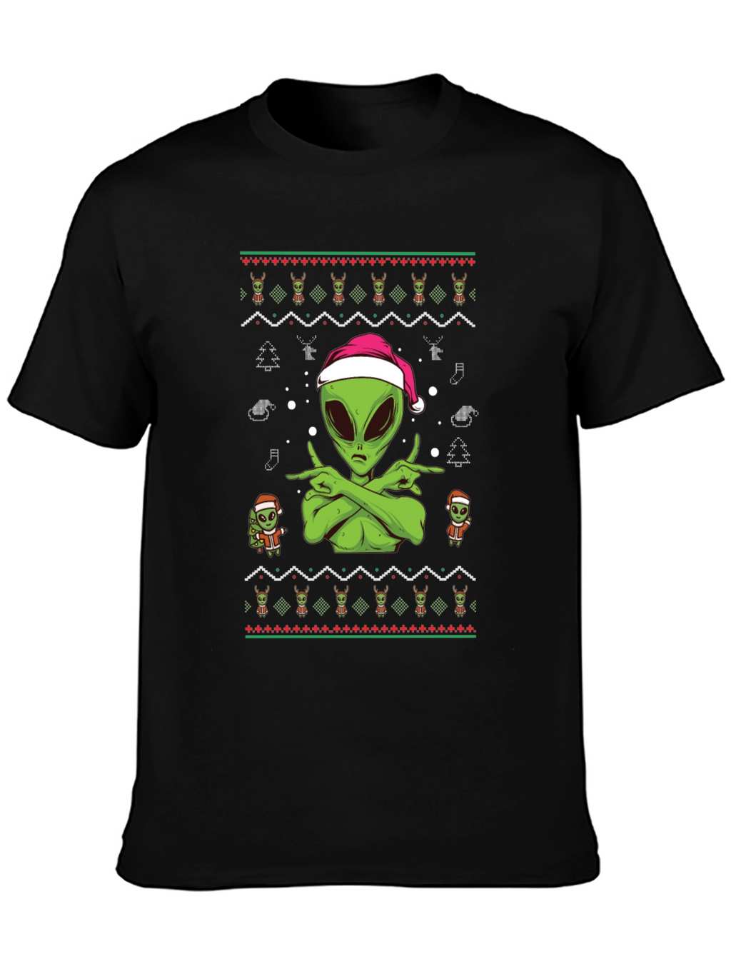 Alien Christmas Ugly Sweater Tee