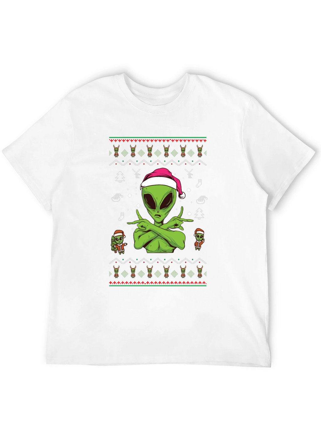 Alien Christmas Ugly Sweater Tee