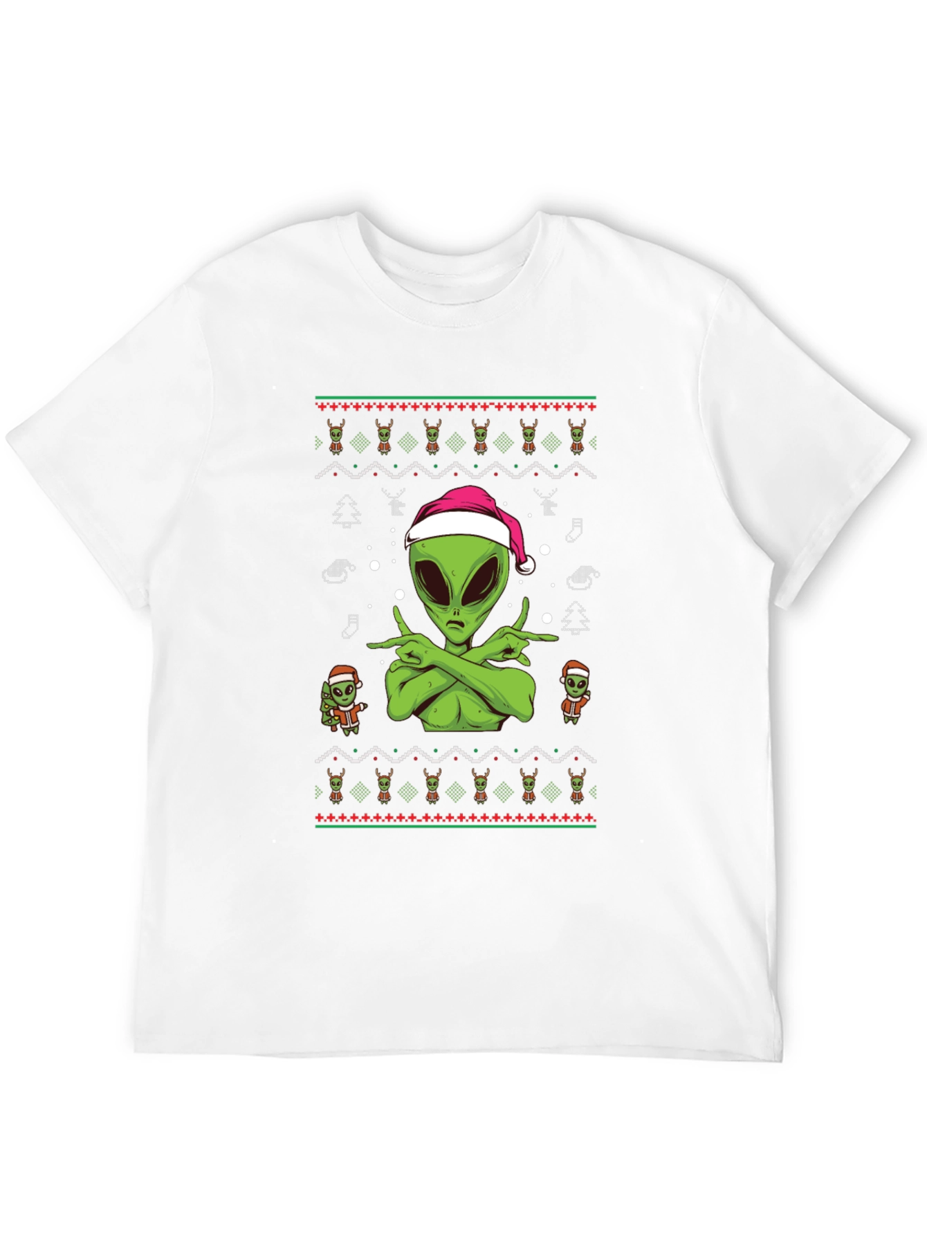 Alien Christmas Ugly Sweater Tee