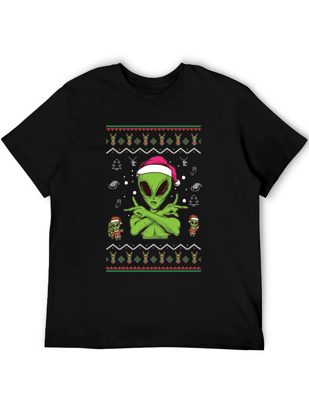 Alien Christmas Ugly Sweater Tee