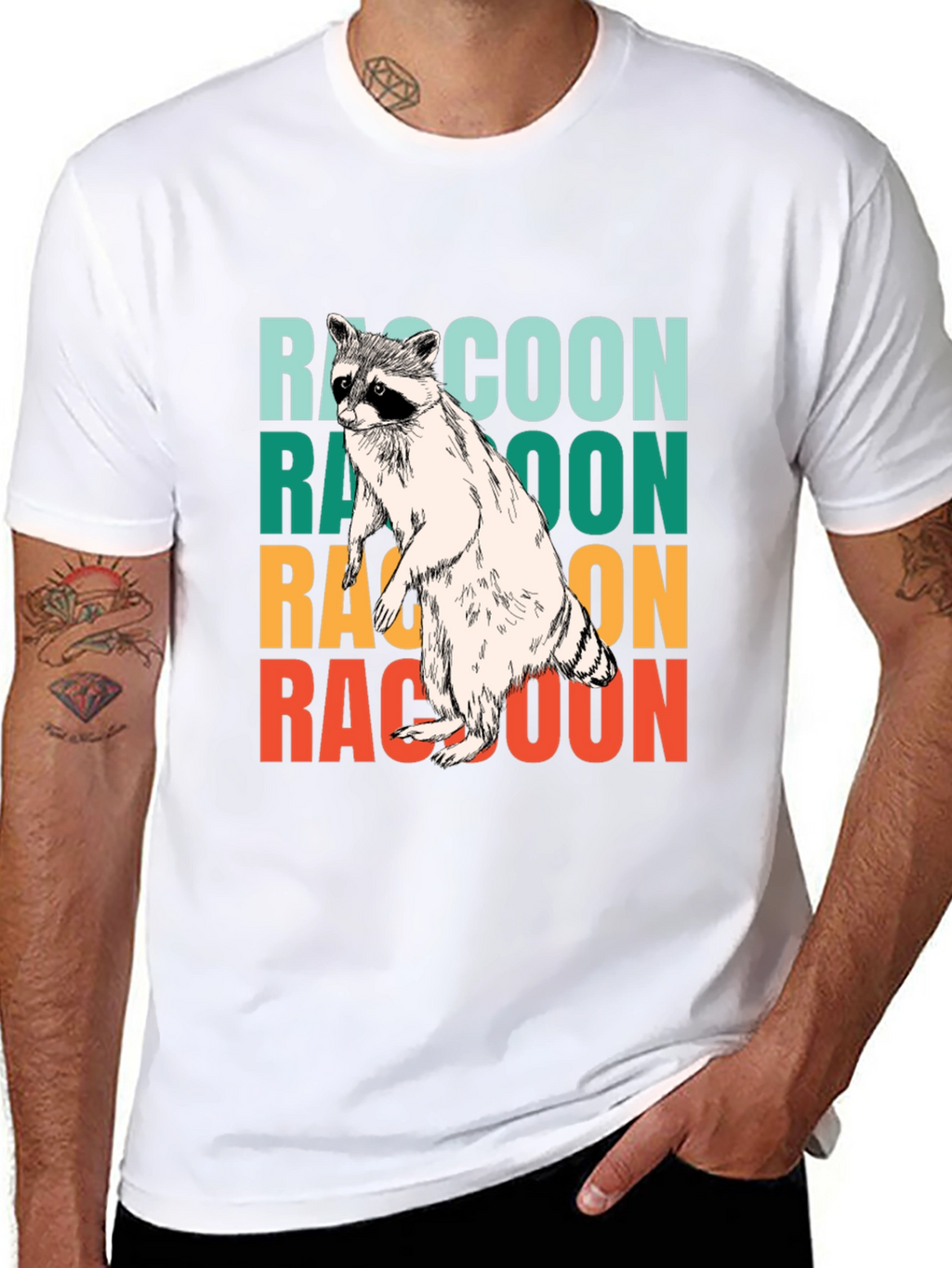 Retro Raccoon Graphic Tee - Cool Animal Lover Shirt