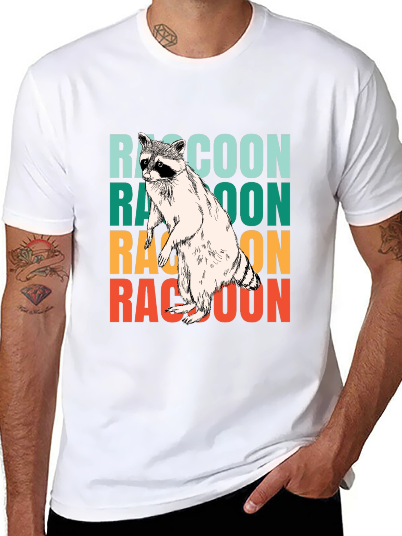 Retro Raccoon Graphic Tee - Cool Animal Lover Shirt
