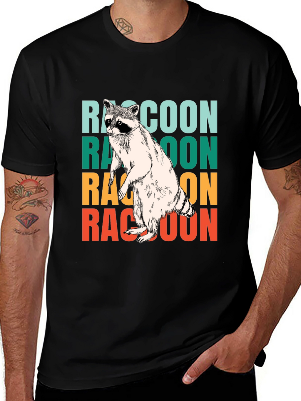 Retro Raccoon Graphic Tee - Cool Animal Lover Shirt