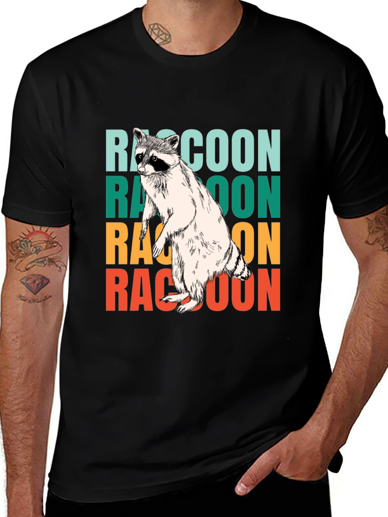Retro Raccoon Graphic Tee - Cool Animal Lover Shirt