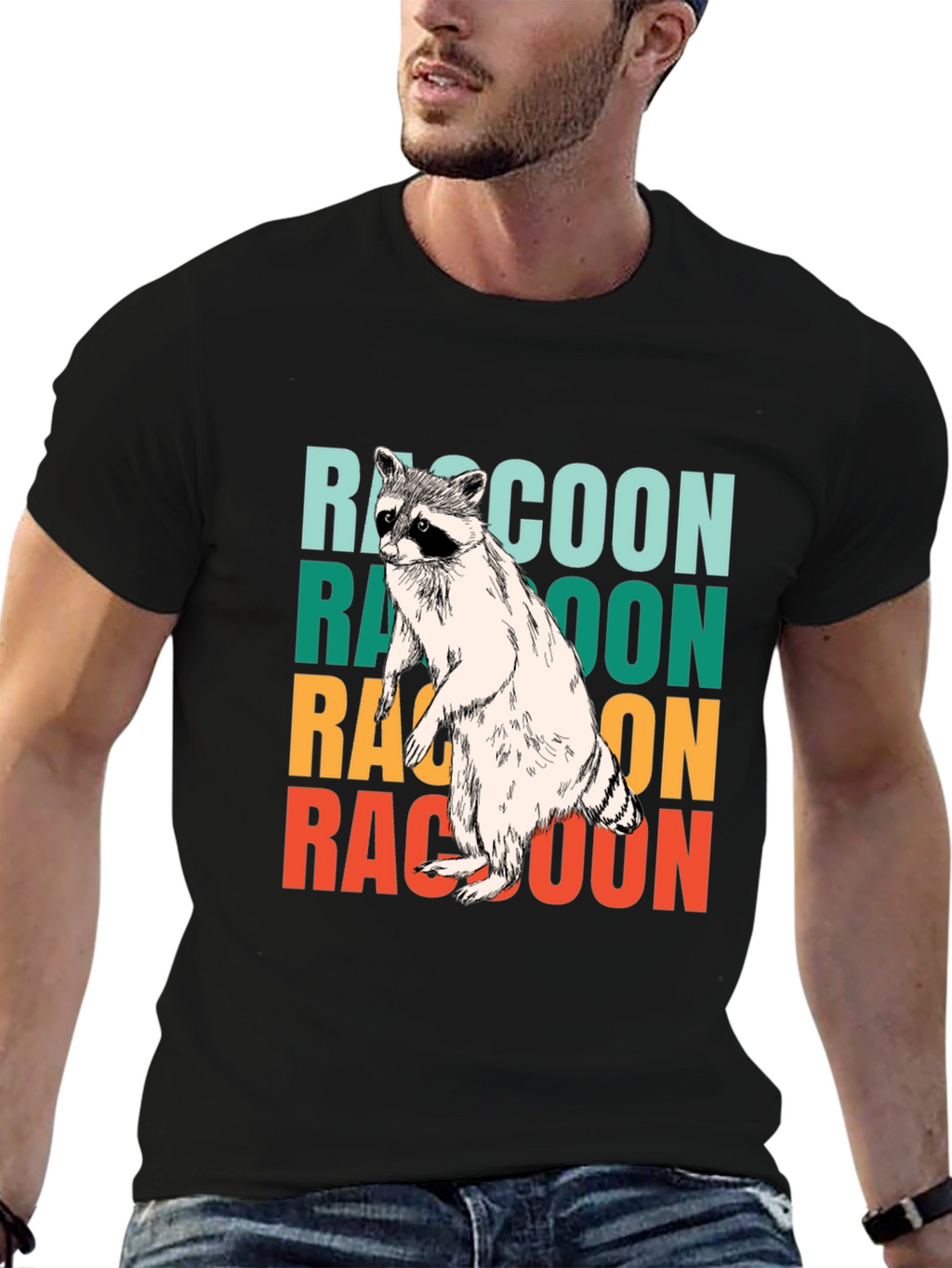 Retro Raccoon Graphic Tee - Cool Animal Lover Shirt
