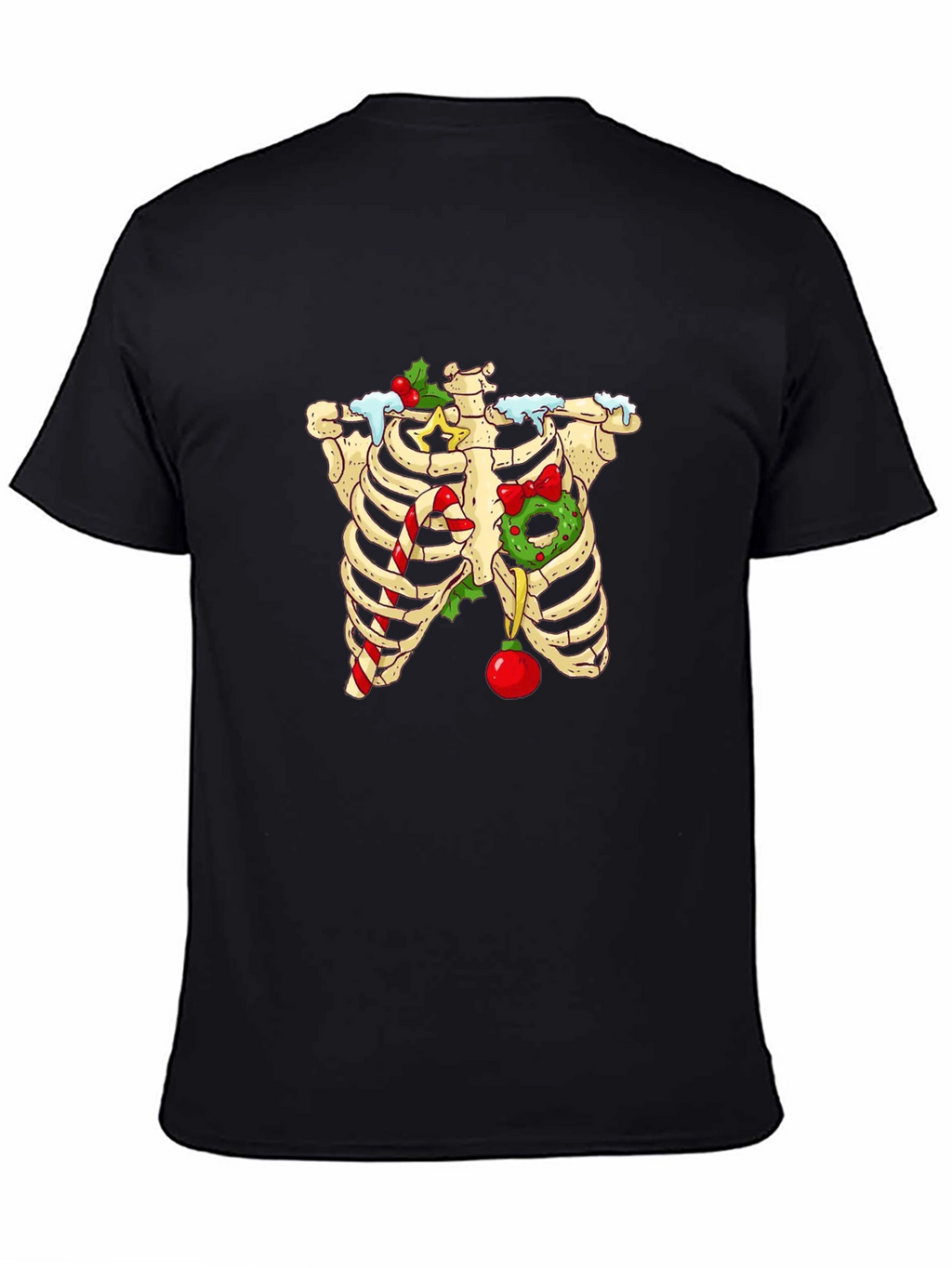 Christmas Skeleton Rib Cage T-Shirt - Holiday Humor