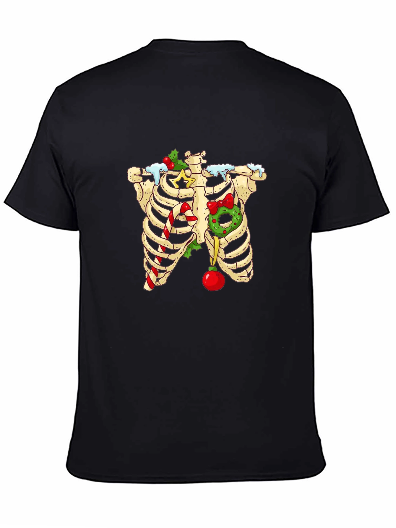 Christmas Skeleton Rib Cage T-Shirt - Holiday Humor