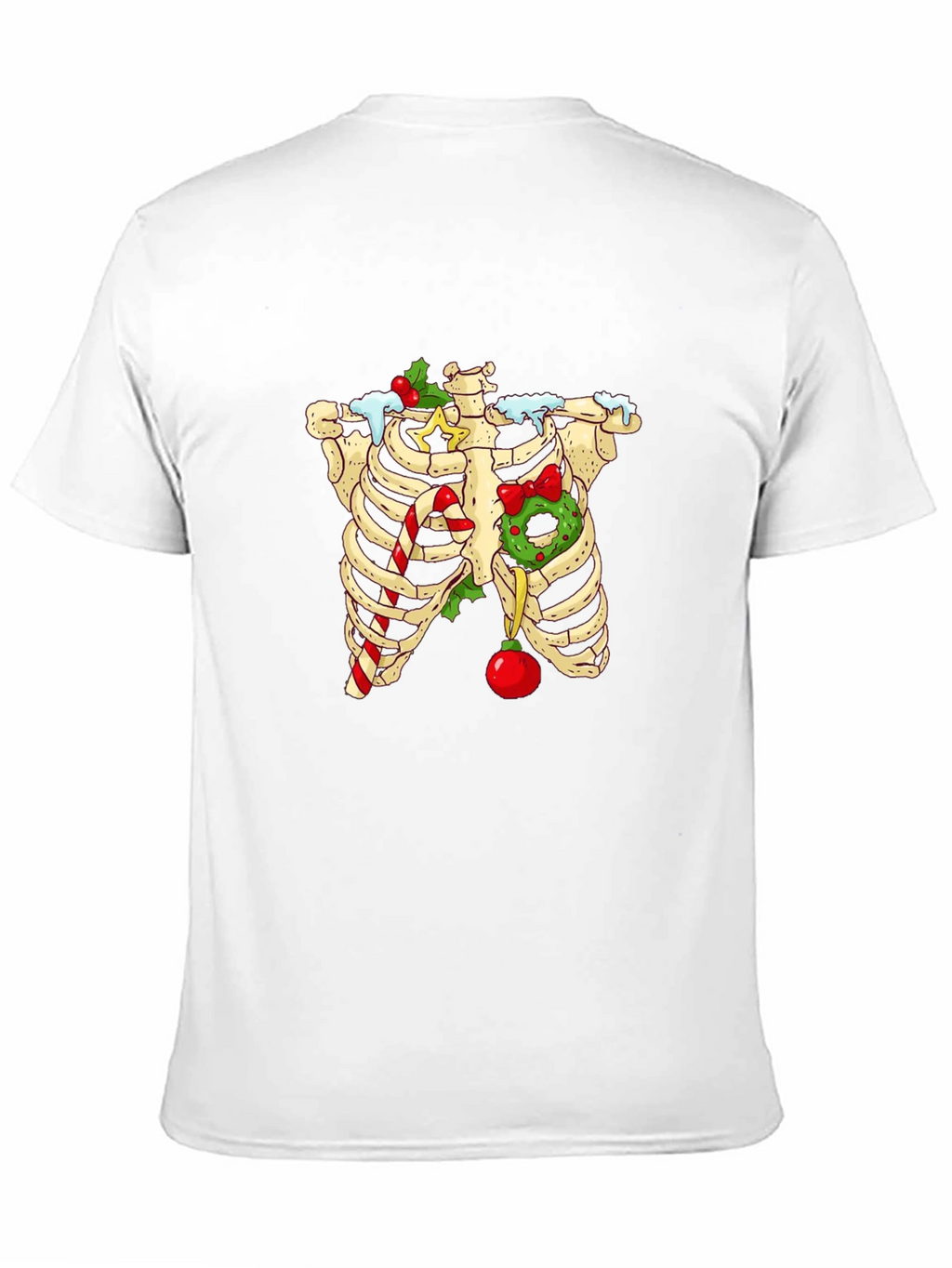 Christmas Skeleton Rib Cage T-Shirt - Holiday Humor