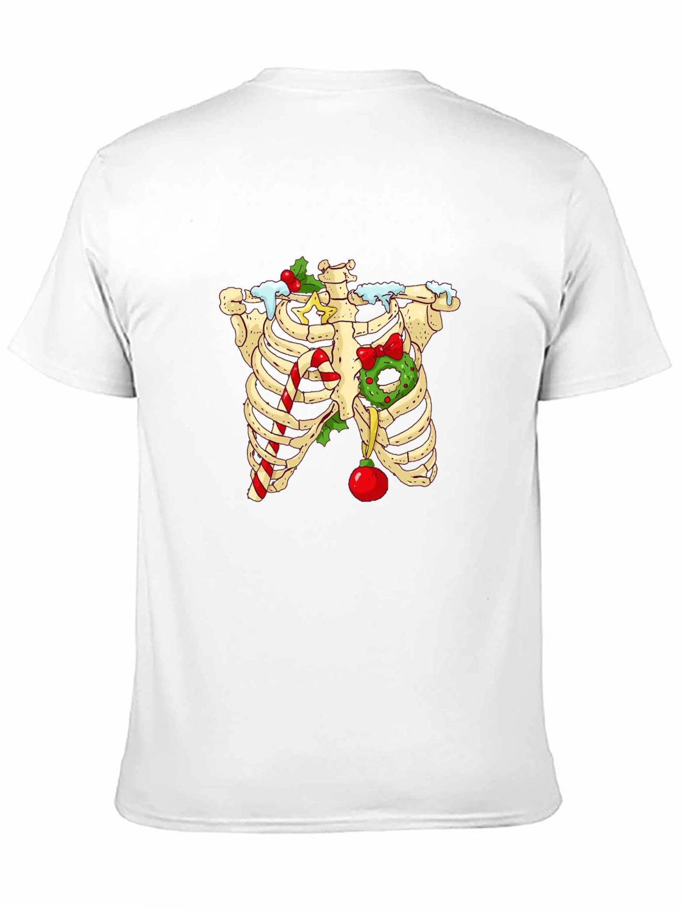 Christmas Skeleton Rib Cage T-Shirt - Holiday Humor