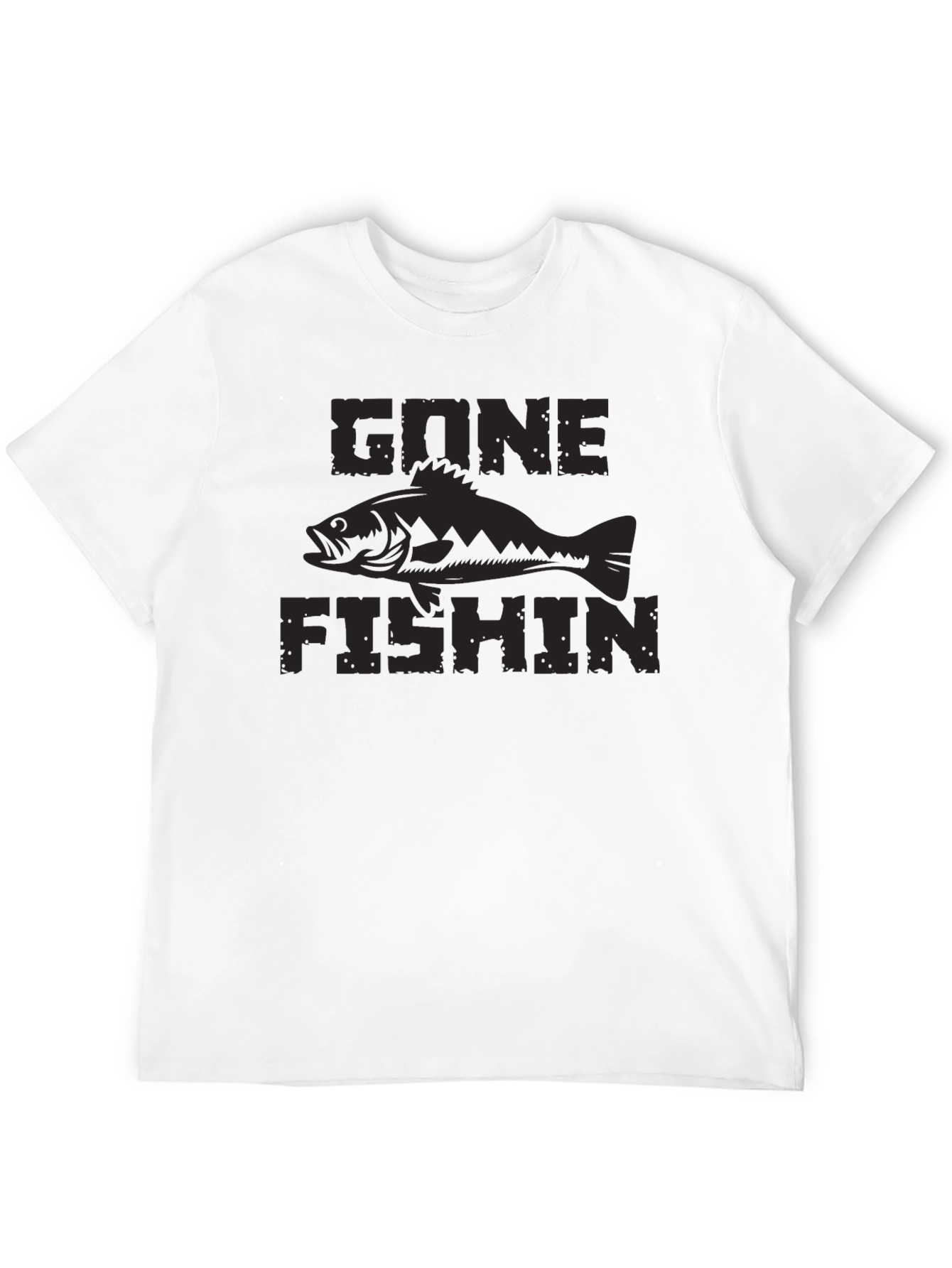 Gone Fishin Black Graphic Tee