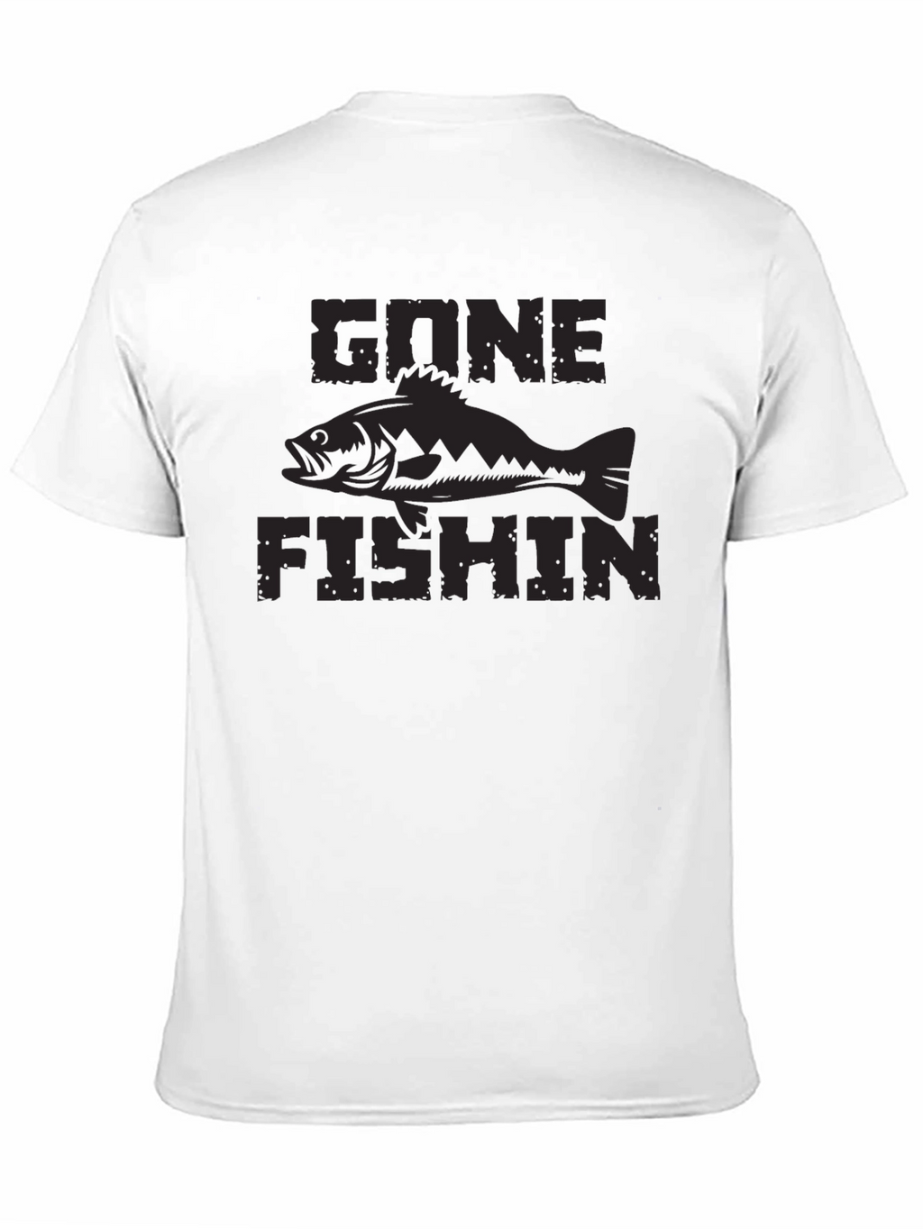 Gone Fishin Black Graphic Tee