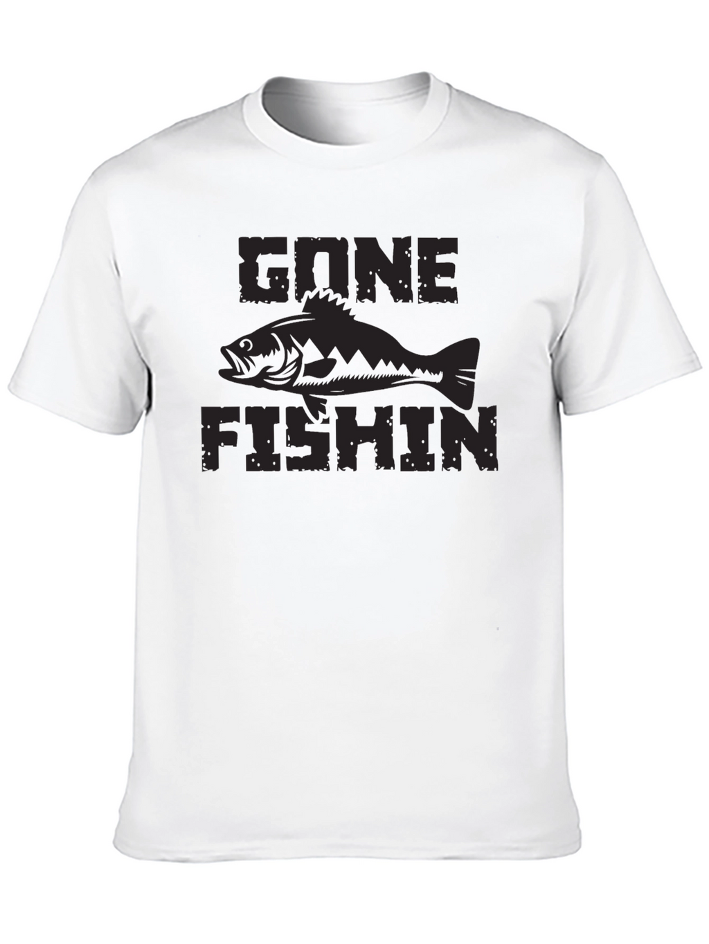 Gone Fishin Black Graphic Tee