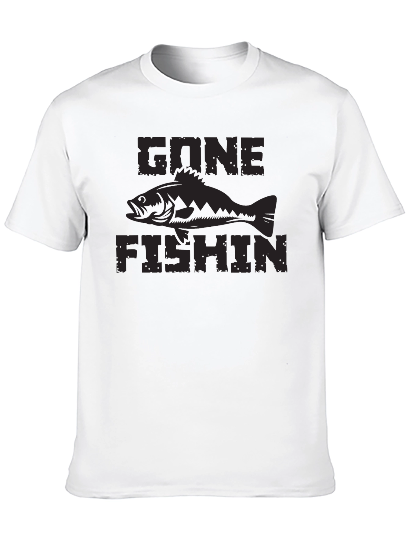 Gone Fishin Black Graphic Tee