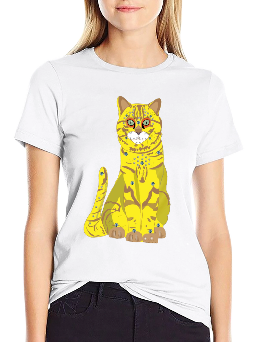 Funky Cat Graphic Tee - Black