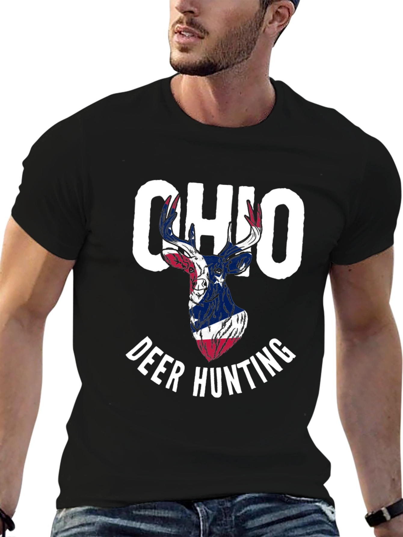 Ohio Deer Hunting T-Shirt - Patriotic Design