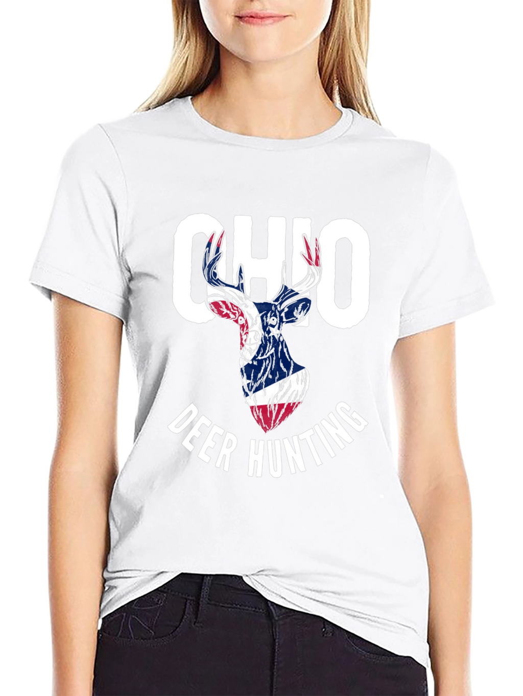 Ohio Deer Hunting T-Shirt - Patriotic Design