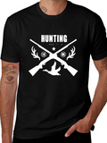 Hunting Graphic T-Shirt - Crossed Rifles & Duck
