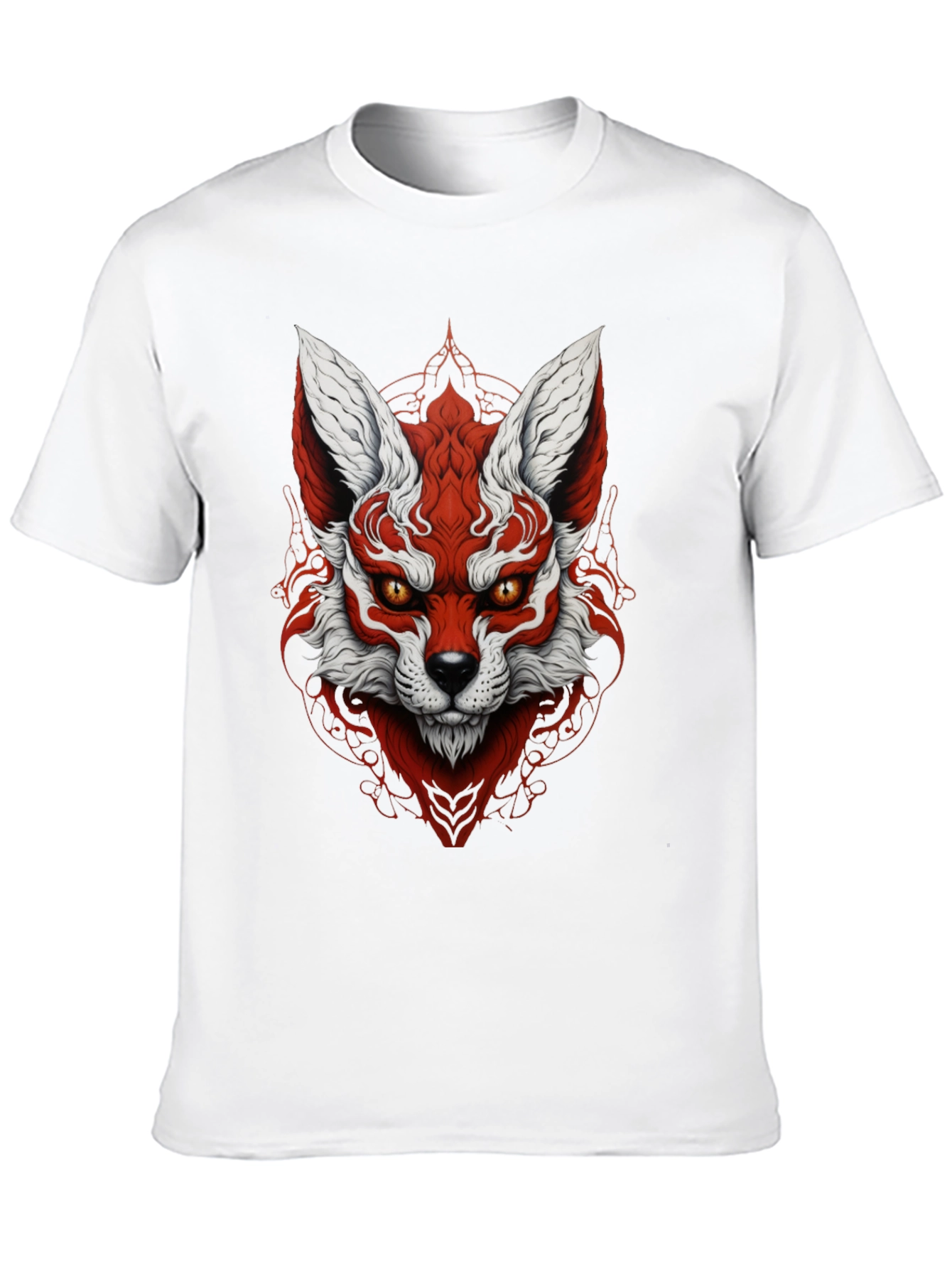 Red Fox Graphic Black T-Shirt