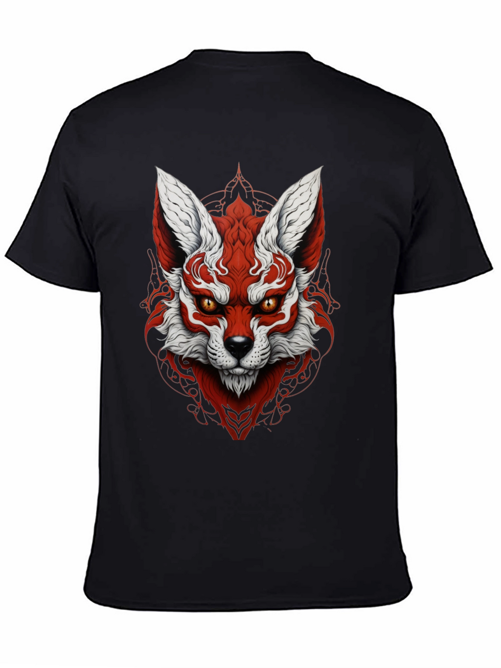 Red Fox Graphic Black T-Shirt