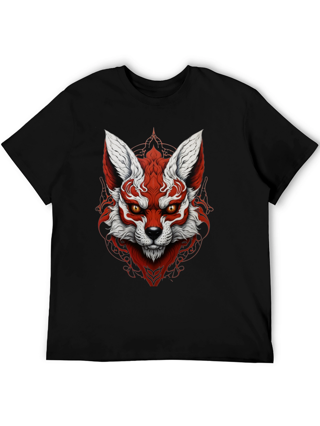 Red Fox Graphic Black T-Shirt