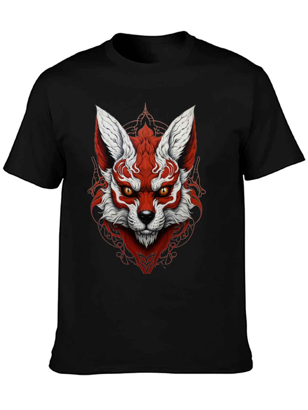Red Fox Graphic Black T-Shirt