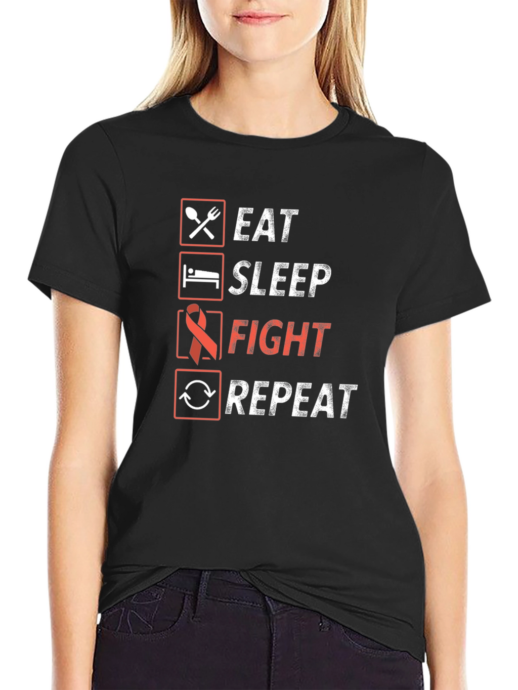 Eat Sleep Fight Repeat Graphic Tee