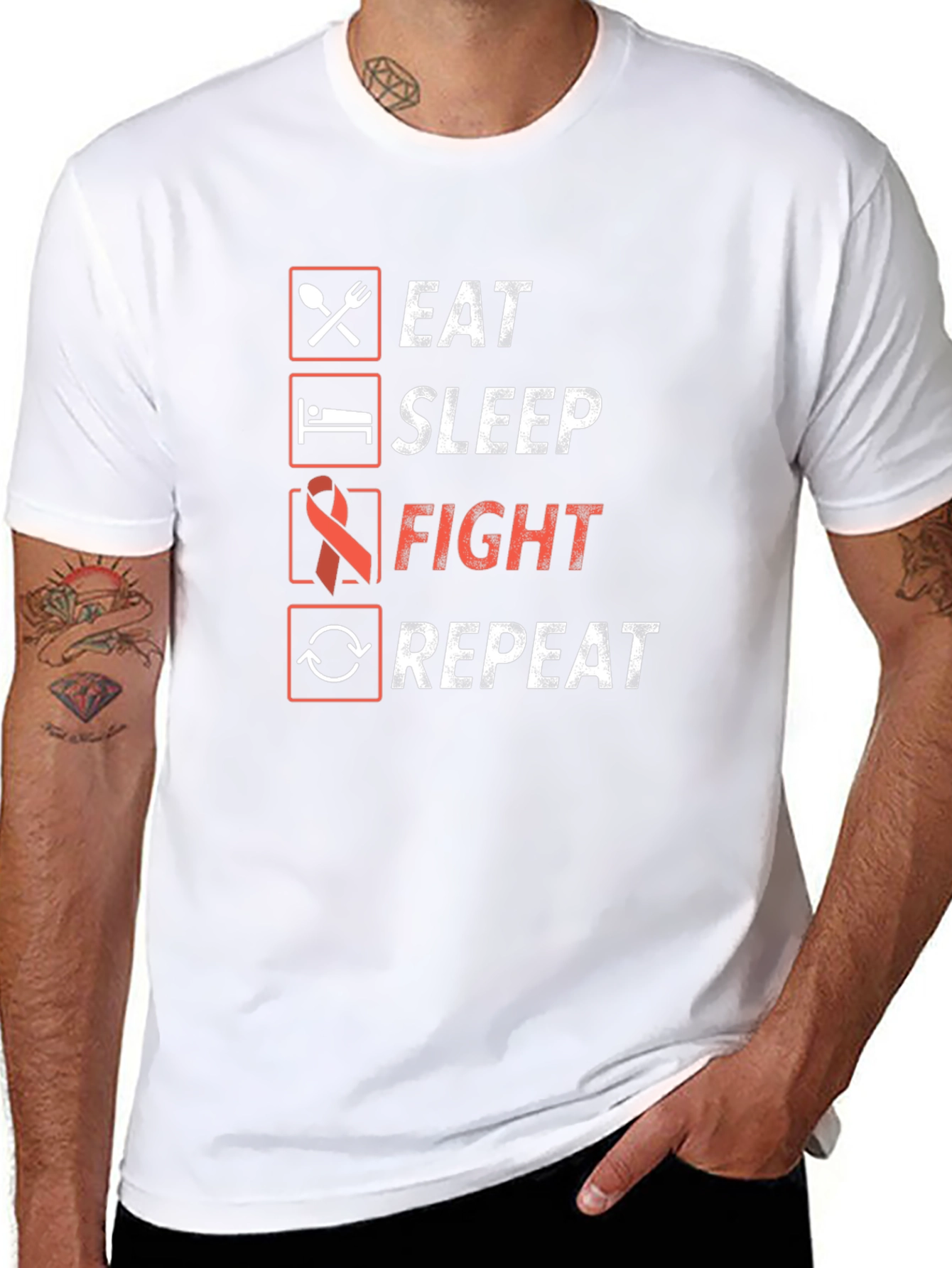 Eat Sleep Fight Repeat Graphic Tee