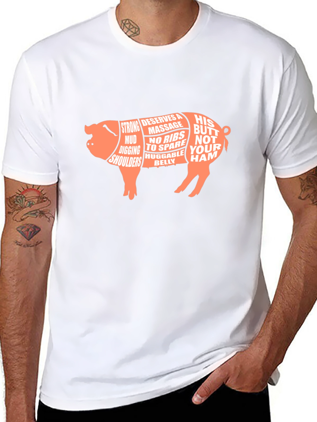 Funny Pig Butcher T-Shirt - His Butt Not Your Ham