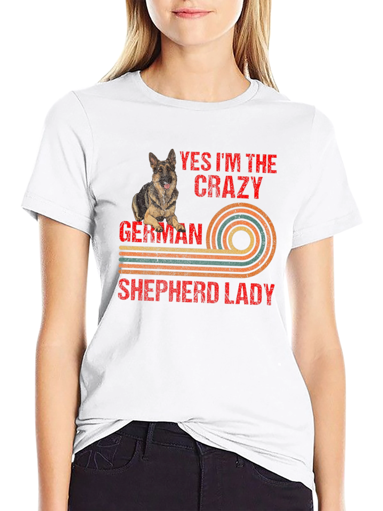 Crazy German Shepherd Lady Graphic Tee