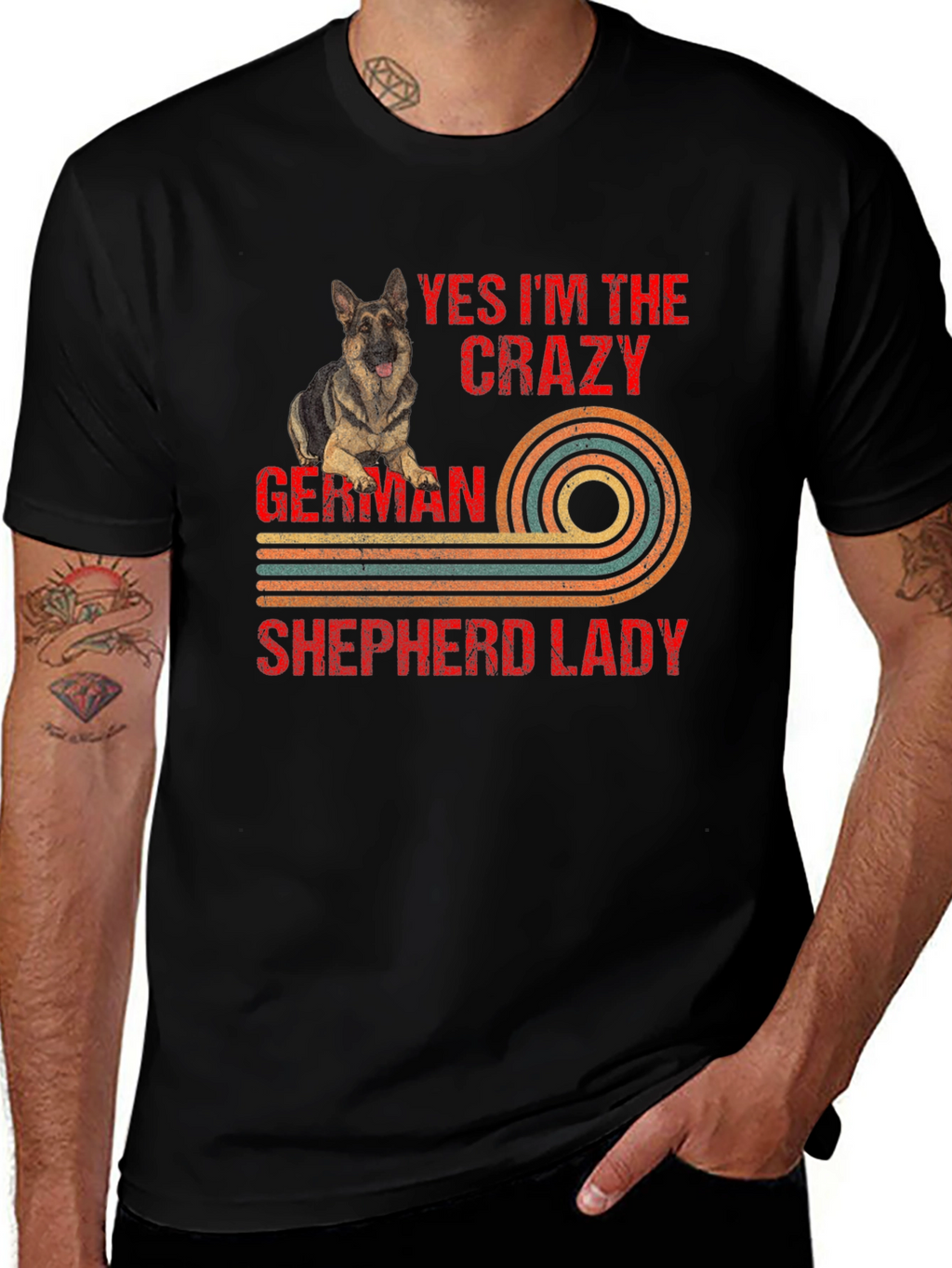 Crazy German Shepherd Lady Graphic Tee