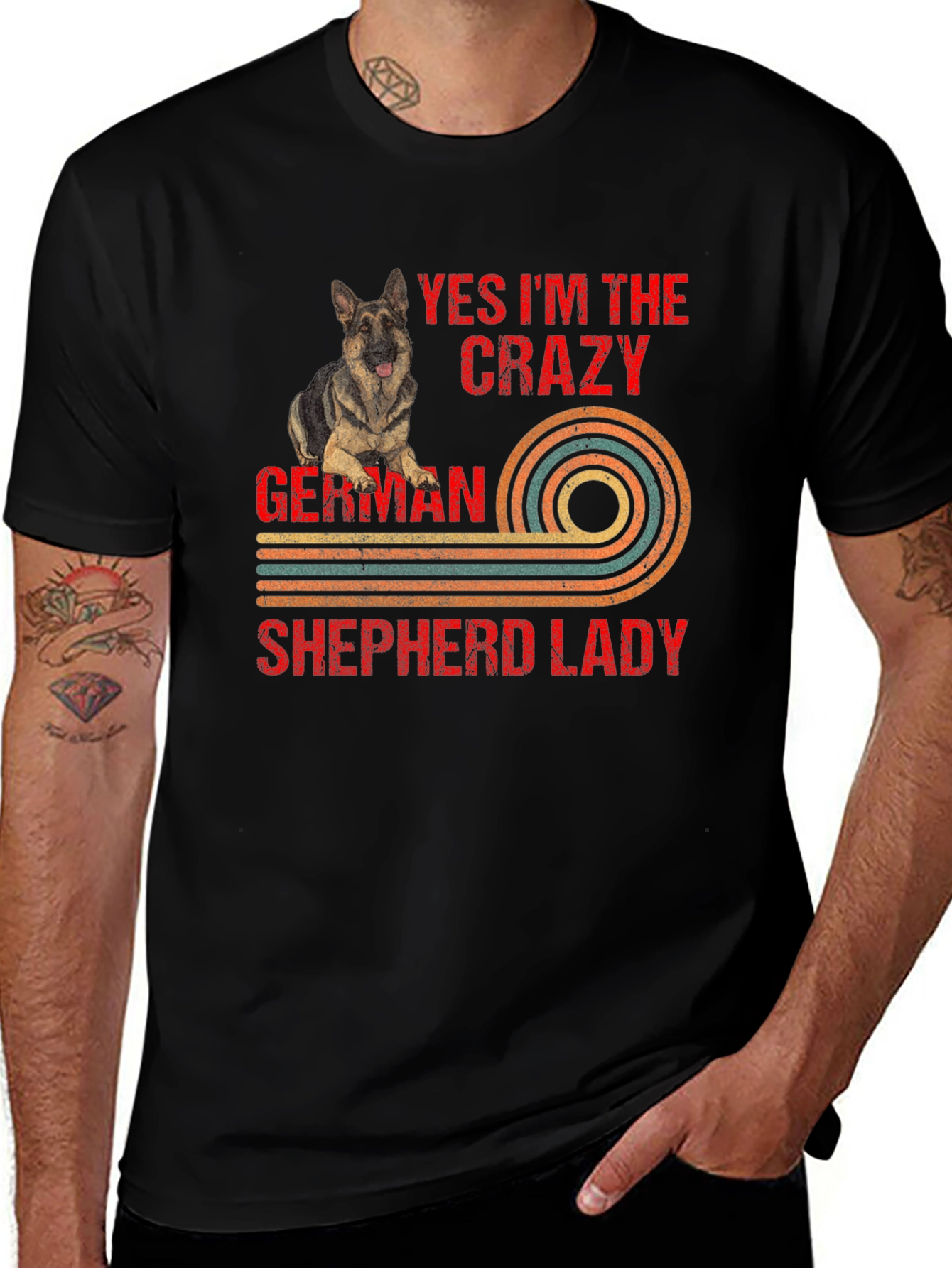 Crazy German Shepherd Lady Graphic Tee