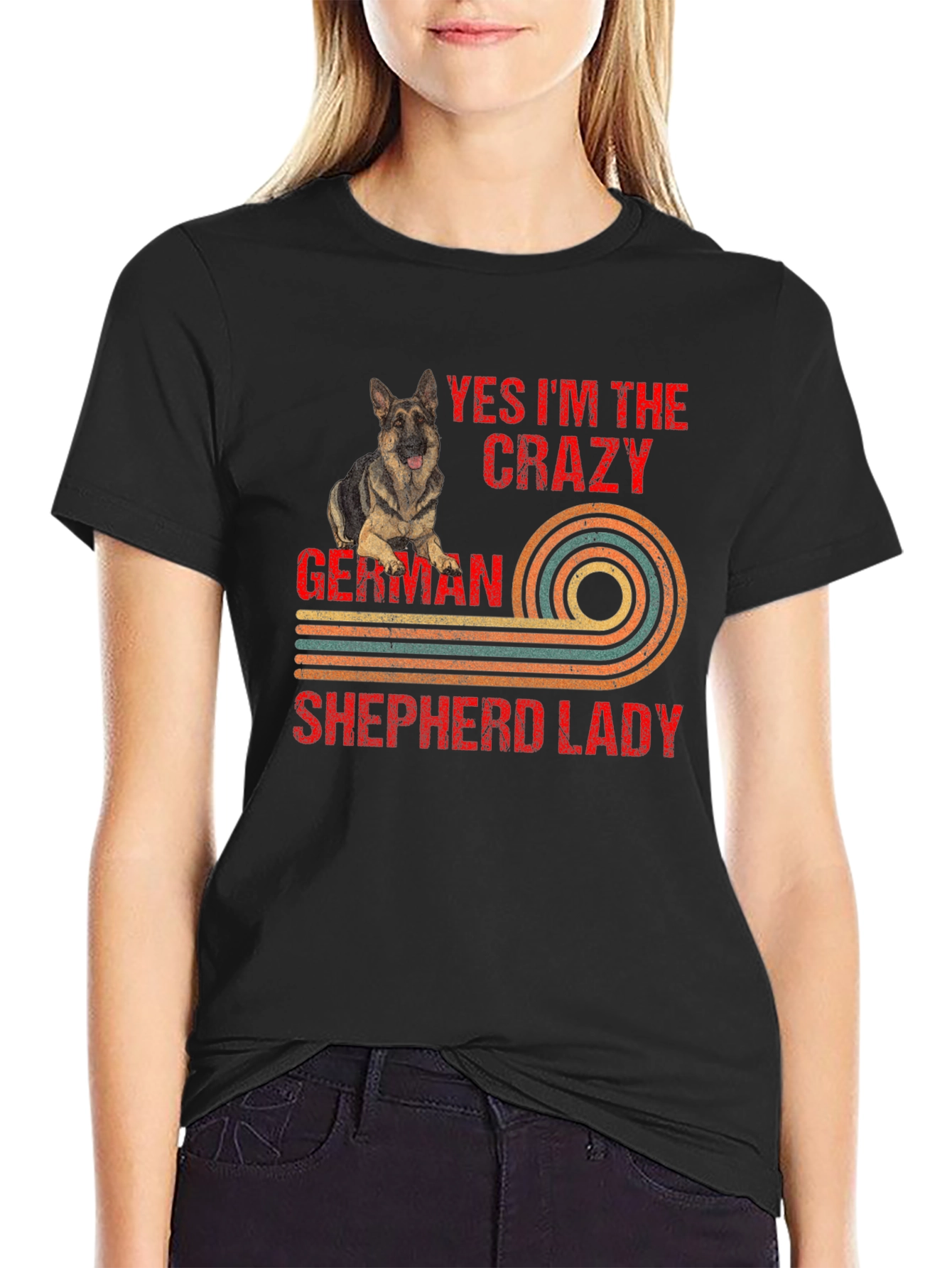 Crazy German Shepherd Lady Graphic Tee