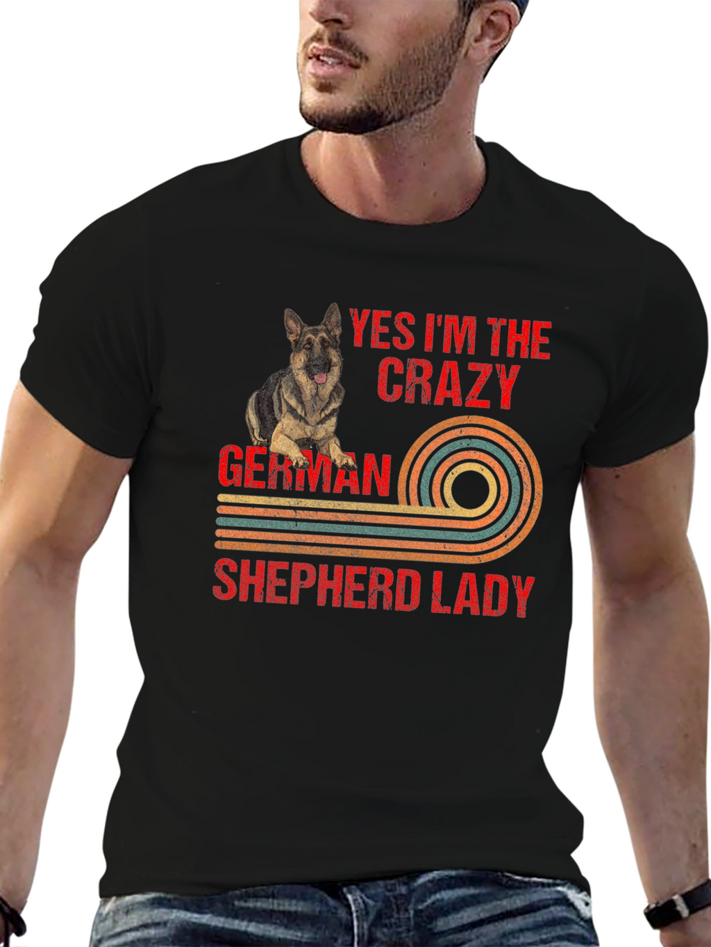 Crazy German Shepherd Lady Graphic Tee