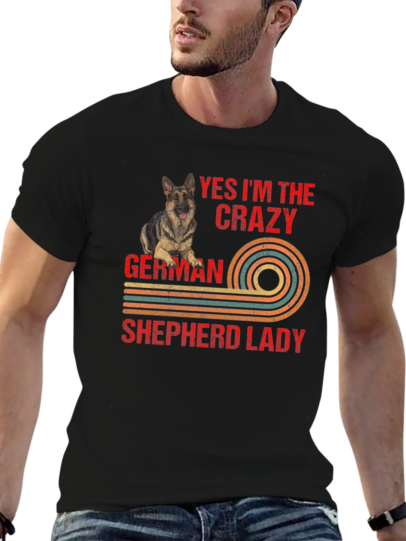 Crazy German Shepherd Lady Graphic Tee