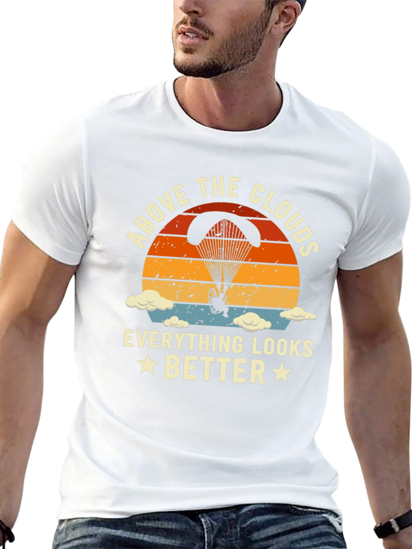 Above The Clouds T-Shirt: Paragliding Design