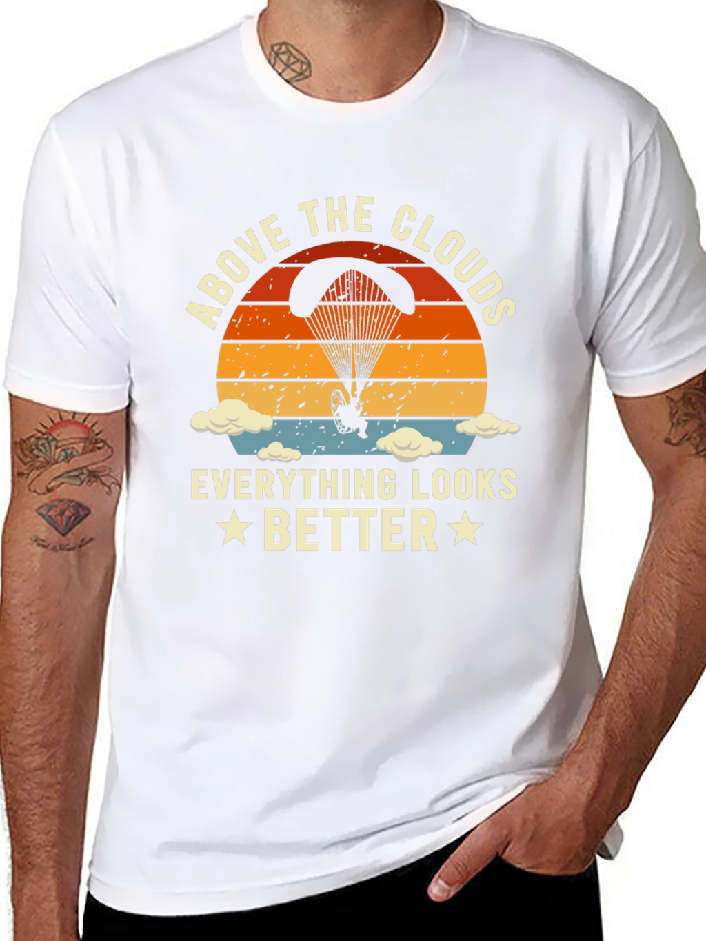 Above The Clouds T-Shirt: Paragliding Design