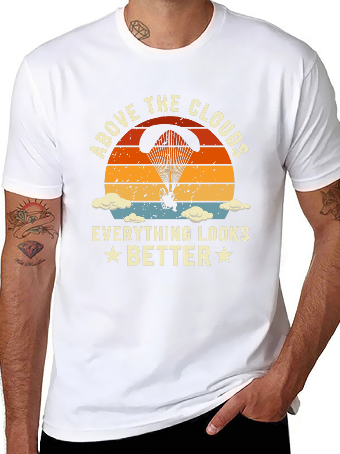 Above The Clouds T-Shirt: Paragliding Design