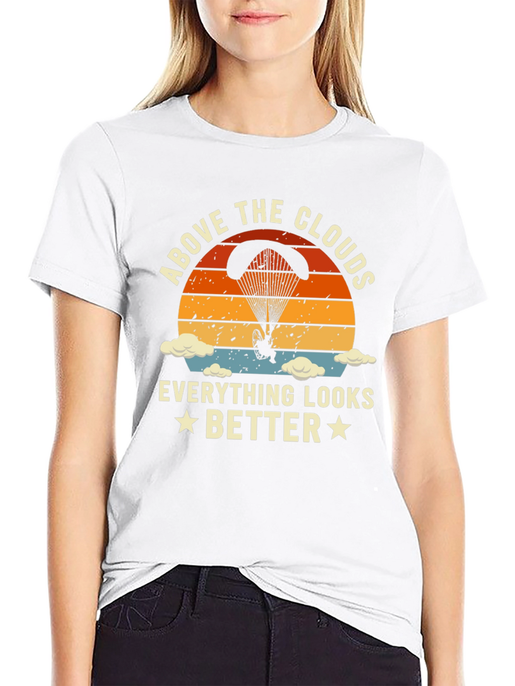Above The Clouds T-Shirt: Paragliding Design