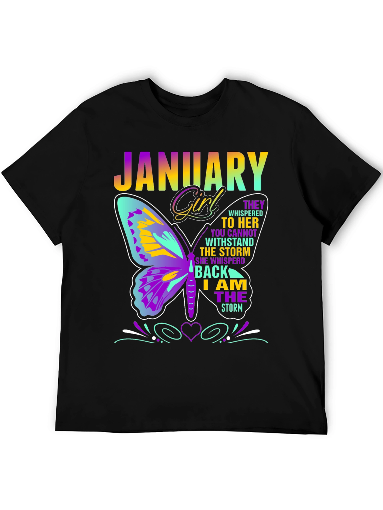 January Girl Butterfly T-Shirt - I Am The Storm Tee