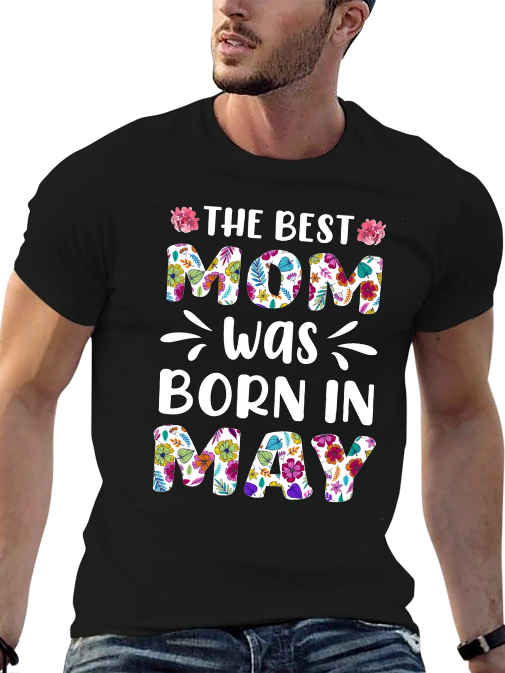 Best Mom Born In May Floral T-Shirt